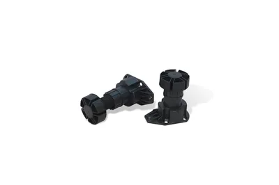 Produktbild von 20 Stück Möbelfuß Möbelfüße Sockelfuß Sockelfüße Tischfuß Fuß Füße verstellbar, mit Sockelclips, 70mm