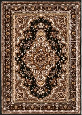 Produktbild von Orientteppich in Braun mit klassischem Medaillonmuster – Pflegeleicht & Stilvoll : 80x150 cm