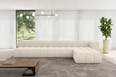 Produktbild von ALTDECOR Modulares Sofa Ecksofa in L-Form - Darnel-L3 - 387x177x70 cm Beige - Corner modular Sofa Eckcouch Couch Wohnlandschaft Cauchsofa Bodensofa Polstersofa