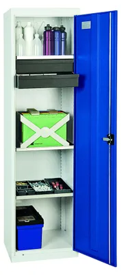 Image de Stumpf Armoire à outils et matériel série 3000 gris clair / gris anthracite + 2 tiroirs 100 mm + 3 tablettes coulissantes - 3005171