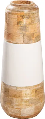 Image de Gilde Vase, konisch, "Naturelle", Mangoholz, weiß, naturfarben, VE 1, H. 49 cm, D. 20 cm 58488