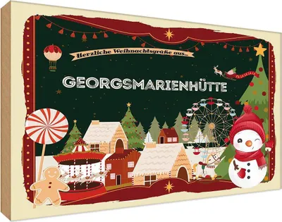 Produktbild von vianmo Holzschild 12x18 cm Weihnachten GEORGSMARIENHÜTTE