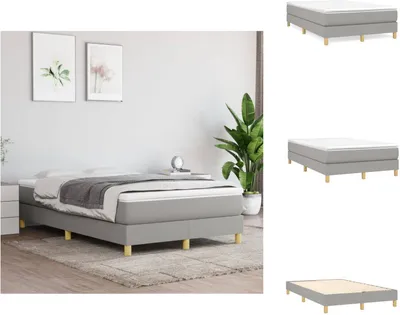 Produktbild von vidaXL Boxspringbett Hellgrau 120x200 cm Stoff - Betten & Bettgestelle
