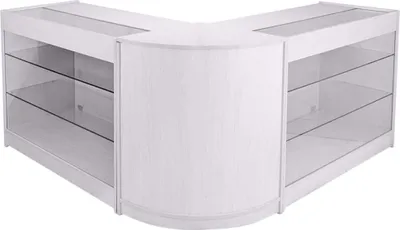 Zdjęcie produktu dla MonsterShop 2 x K1200 – 1 x CM60 Ladę sklepową, ladę kasową, stół sprzedażowy, ladę kasową, ladę recepcyjną, ladę recepcyjną, ladę, stół w kolorze błyszczącej bieli