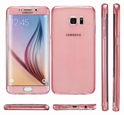 Multiple views of a pink smartphone case.
