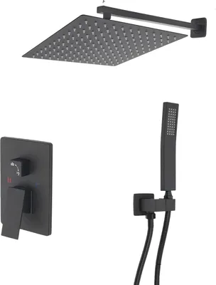 Zdjęcie produktu dla Zestaw baterii prysznicowych, regulacja temperatury, trwała mosiężna konstrukcja, czarny