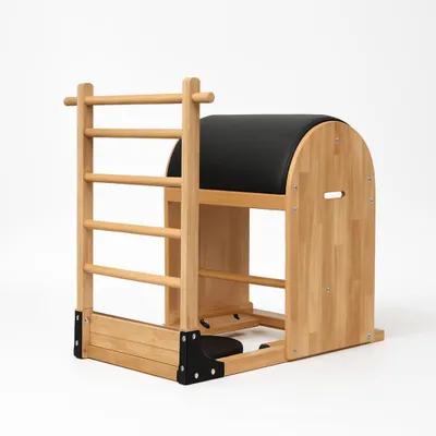 Produktbild von PH Fitness Default Title Pilates Ladder Barrel aus Massivholz mit PolyurethanPolsterung und integrierter Leiter – ideal für Core-Training und Mobilität