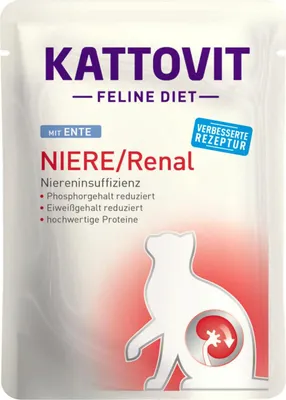 Produktbild von Kattovit - Feline Diet Pouchbeutel Niere/Renal 24x85g | Ente