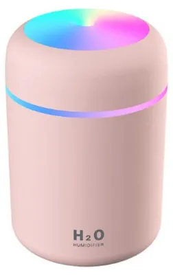 Produktbild von 300ml LED Luftbefeuchter USB Aroma Diffusor Purifier Auto Luftreiniger mit Bunte LED Lichter, Pink