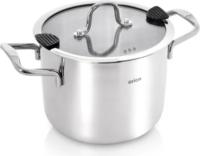 Obrázek produktu pro Orion | Kastrol se skleněnou poklicí - 18 cm - 3,5 l - Nerezový hrnec - Vhodný na indukci - Vhodné do myčky - VENICE