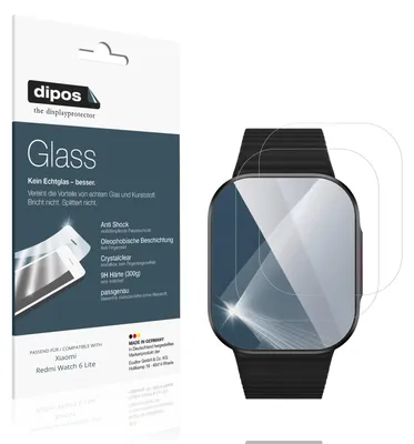 Zdjęcie produktu dla 2 folie ochronne do zegarka Xiaomi Redmi Watch 6 Lite - folie antywstrząsowa 9H, wykonana z hartowanego szkła
