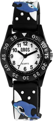 Produktbild von Qbos Kinderuhr mit Silikonband, bunt, Motiv Delfin, Ø 28 mm