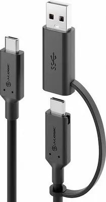 Produktbild von Alogic USB C Kabel Typ C -C USB +A Adapter M/M 1,2m, sw