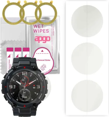Produktbild von apgo 3 Stück Schutzfolie, Matt, kompatibel mit Amazfit T-Rex Smartwatch, Hydrogel Displayschutzfolie mit Positionierhilfe, Displayfolie, robust und kratzfest