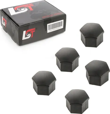 Produktbild von 5x Radschrauben Kappen Radschraubenkappen 17 mm schwarz Matt für VW SEAT SKODA