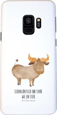 Produktbild von Mr. & Mrs. Panda Samsung Galaxy S9 Handyhülle Sternzeichen Stier - Weiß - Geschenk, Smartphone Hülle, Cover, Handy Schutzhülle, Geburtstag Mai, Rind, Ochse, April