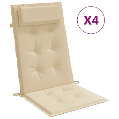 Immagine prodotto di vidaXL Cuscini per schienale alto 4 pezzi. Tessuto Oxford beige