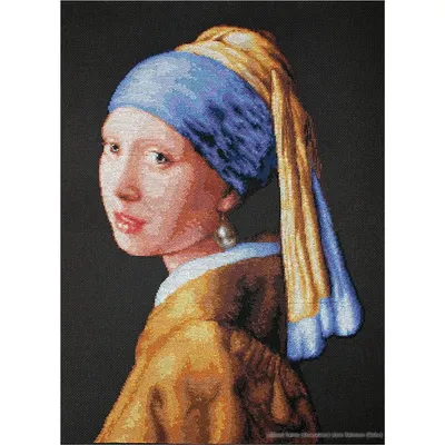 Produktbild von Luca-S Kreuzstich Set "Mädchen mit einer Perle", Zählmuster, 27x41cm