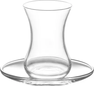 Produktbild von LAV Demet Teegläser mit Unterteller 135 ml - 12 teiliges Set für 6 Personen
