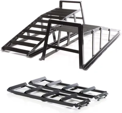 Zdjęcie produktu dla Zestaw Wiltec 2x rampa załadunkowa do 2 ton na parę, 915x350x275 mm, stalowe rampy załadunkowe + przedłużenie 2x 400 kg 650x195 mm przedłużenie