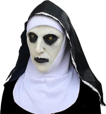 Produktbild von Horror Nonnenmaske Gruselige Latexmaske Halloween Kostüm - Schwarz