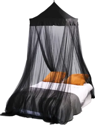 Produktbild von Deconet Moskitonetz Castle XXL - Oberrahmen 90x90cm / 14.Meter Umfang SCHWARZ 2 Pers