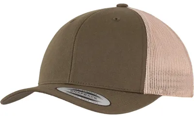 Produktbild von FLEXFIT 6606T | Retro Trucker 2-Tone Cap / Kappe / Mütze / Hut - Farbe: Mossgreen/Khaki - Größe: One Size