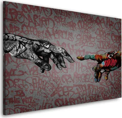 Produktbild von Street Art Hands Wandbild Leinwandbild Dekoration Kunst XL: 150x100x4cm