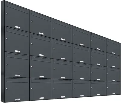 Produktbild von 24er Briefkasten Anthrazit Anlage 24 Fach Wandbriefkasten Postkasten