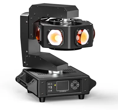 Immagine prodotto di Faro a LED motorizzato - Faro per palco da DJ - 240 W - 6 LED RGBW - Rotazione a 360° - DMX512 - Alimentazione: 110–240 V - Spina europea