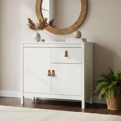 Image de Romagne - Buffet, 82x38x80h cm Blanc, une Étagère