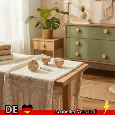 Produktbild von Boho Rattan Kommode Holz Knöpfe Hardware Zieht Schrank Hand Gefertigte Korb