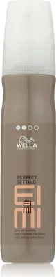 A product shot of a Wella Eimi Perfect Setting hairspray bottle.