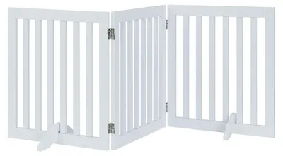Produktbild von Hundeschutzgitter Treppenschutzgitter Absperrgitter - 152 cm breit - 61 cm hoch - Weiß - 3 Elemente - Für Türöffnungen und Flure