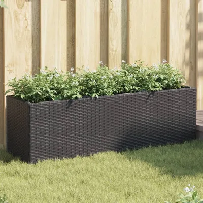 Produktbild von Möbel Hochbeet mit 3 Fächern Schwarz 105x30x32 cm Poly Rattan - Beete 366416