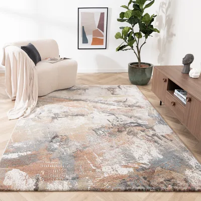 Produktbild von Volero - Teppich Abstrakt - Xavier Brush Grau Bunt - 240x330 cm - Wohnzimmer, Esszimmer, Schlafzimmer - Klassik, Industrielle, Modern