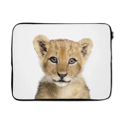 Produktbild von MuchoWow® Laptop Hülle 15 Zoll Löwe - Tiere - Natur - Weiß Laptoptasche - Laptoptasche - Sleeve - Rundum-Schutz