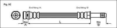 Produktbild von METZGER 4114678 Bremsschlauch für FORD MONDEO II Kombi (BNP) MONDEO II (BAP) COUGAR (EC) MONDEO I (GBP) MONDEO II Stufenheck (BFP)