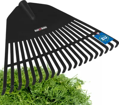Produktbild von KOTARBAU® Laubrechen Kunststoff ohne Stiel Schwarz 300 x 450 mm Fächerbesen Laubbesen Kunststoff Laubharke groß Laub Rechen Gartenwerkzeug Rasenrechen breit Garten Rechen Kunststoffrechen