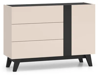 Produktbild von Schubladenkommode Freshion Sideboard Kaschmir schwarz Breite wählbar,120cm