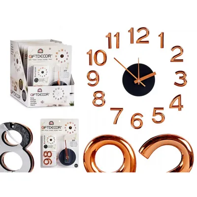 Produktbild von Wanduhr selbstklebend Bronze ABS Ø 35 cm (Ø 45 cm)