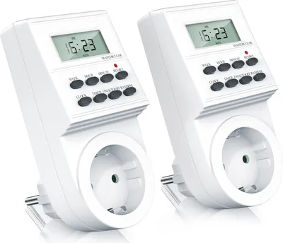 Produktbild von BEARWARE 2x Zeitschaltuhr mit 1,5 LCD-Display 8 konfigurierbare Schaltprogramme