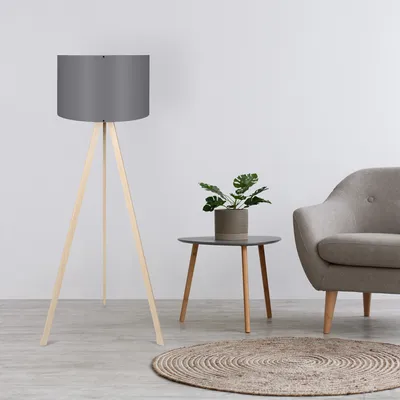 Produktbild von Opviq, AYD-1808, Stehlampen, Grau, MDF, 38 x 38 x 140 cm