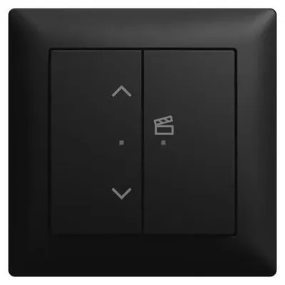 Produktbild von Busch-Jaeger Jalousieschalter-Komplettset, 62731/UJ-915-WL, Wireless, 2-fach, schwarz matt, 1 Stk.