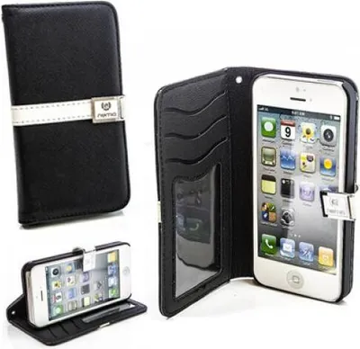Produktbild von Apple iPhone 5 Numia Bookstyle Slim Schwarz-Weiss