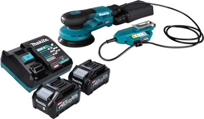 Produktbild von Makita BO 001 CGM201 Akku Exzenterschleifer 40 V max. 125 mm 5,0 mm Hub Brushless + 2x Akku 4,0 Ah + Ladegerät
