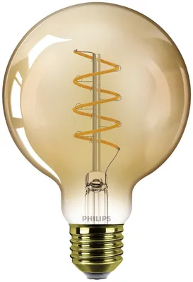 Produktbild von Philips Filament-Lampe Bernstein 40W G95 E27, 5,5 W, 40 W, E27, 470 lm, 15000 h, Flame