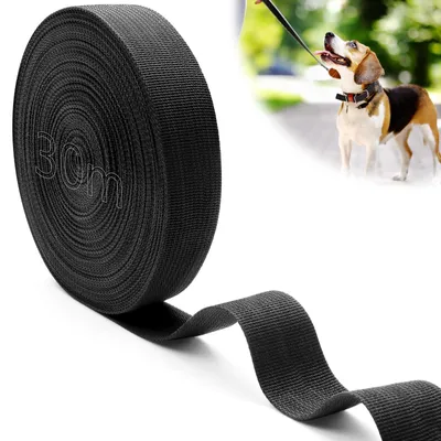 Gurtband 30 m, 50 mm, schwarz, Nylon, wasserbeständig, DIY