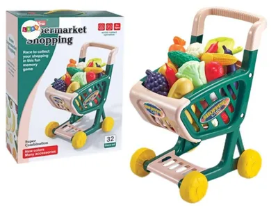 Produktbild von Lean Kinder-Einkaufswagen Gemüse- Und Obst-Set Grün