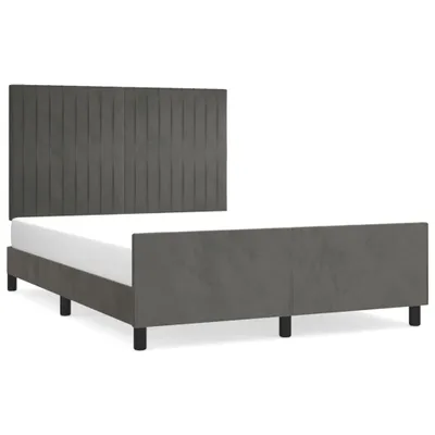 Image de vidaXL Cadre de lit sans matelas gris foncé 140x200 cm velours